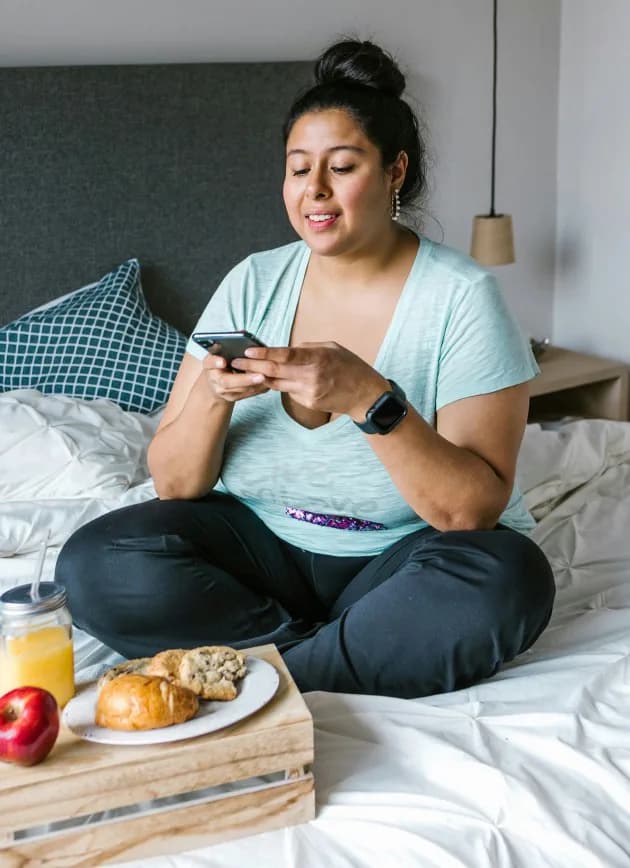 Patient completing health assessment